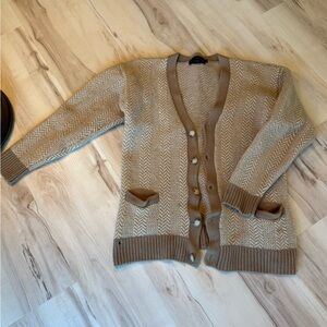 Vintage Abercrombie & Fitch Beige Chevron Cardigan